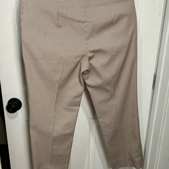Piazza Sempione Brown and White Checkered Pants - Picture 2 of 6